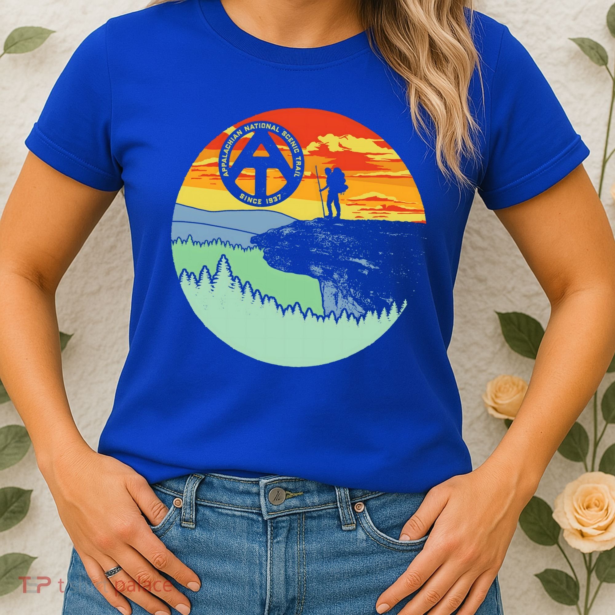 Appalachian Trail Hiker Gift Mcafee's Knob Retro Hiking Gift Women's T-Shirt