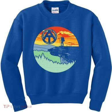 Appalachian Trail Hiker Gift Mcafee's Knob Retro Hiking Gift Kids Sweatshirt