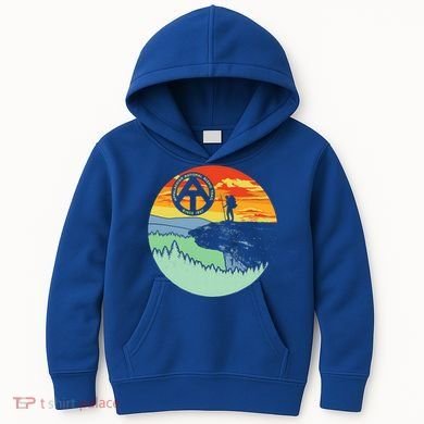 Appalachian Trail Hiker Gift Mcafee's Knob Retro Hiking Gift Kids Hoodie