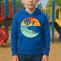 Appalachian Trail Hiker Gift Mcafee's Knob Retro Hiking Gift Kids Hoodie thumb 2