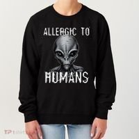 Allergic To Humans Funny Ufo Paranormal Women's Sweatshirt thumb 0