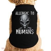 Allergic To Humans Funny Ufo Paranormal Doggie Tank thumb 0