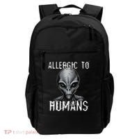 Allergic To Humans Funny Ufo Paranormal Backpack thumb 0
