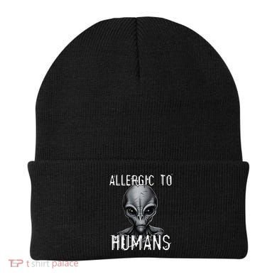 Allergic To Humans Funny Ufo Paranormal Beanie