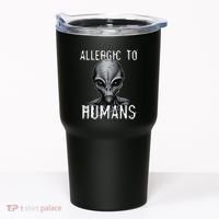 Allergic To Humans Funny Ufo Paranormal Tumbler thumb 0
