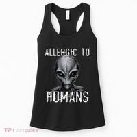 Allergic To Humans Funny Ufo Paranormal Women's Tank Top thumb 0