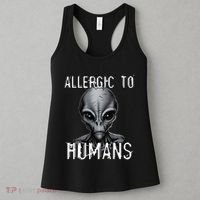Allergic To Humans Funny Ufo Paranormal Women's Tank Top thumb 3