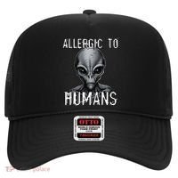 Allergic To Humans Funny Ufo Paranormal Hat thumb 0