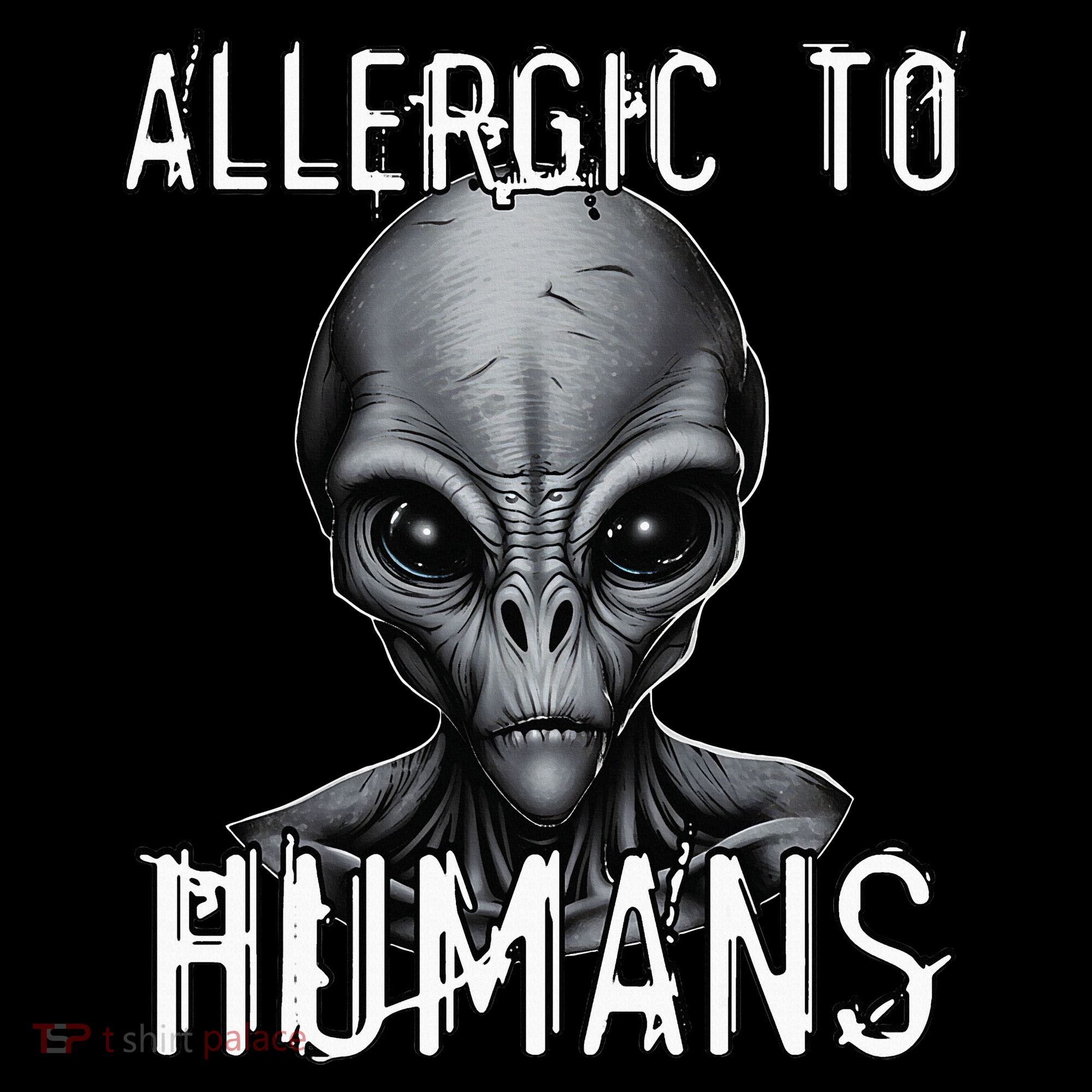 Allergic To Humans Funny Ufo Paranormal Tank Top