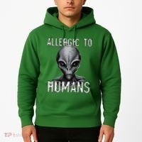 Allergic To Humans Funny Ufo Paranormal Hoodie thumb 2