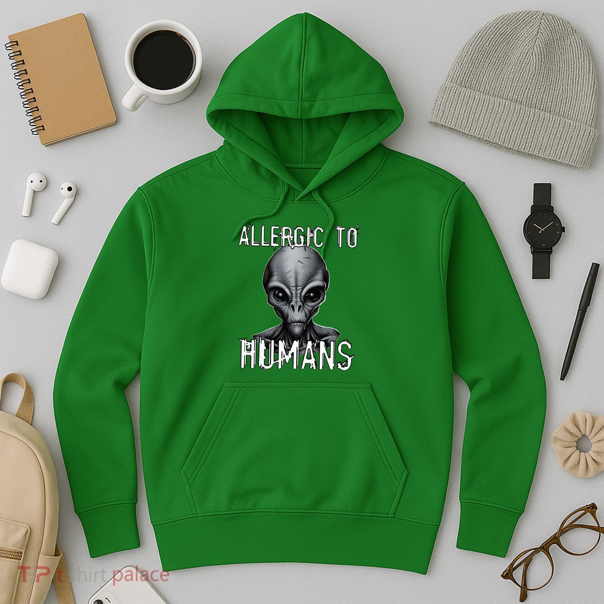 Allergic To Humans Funny Ufo Paranormal Hoodie