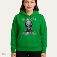 Allergic To Humans Funny Ufo Paranormal Hoodie thumb 5