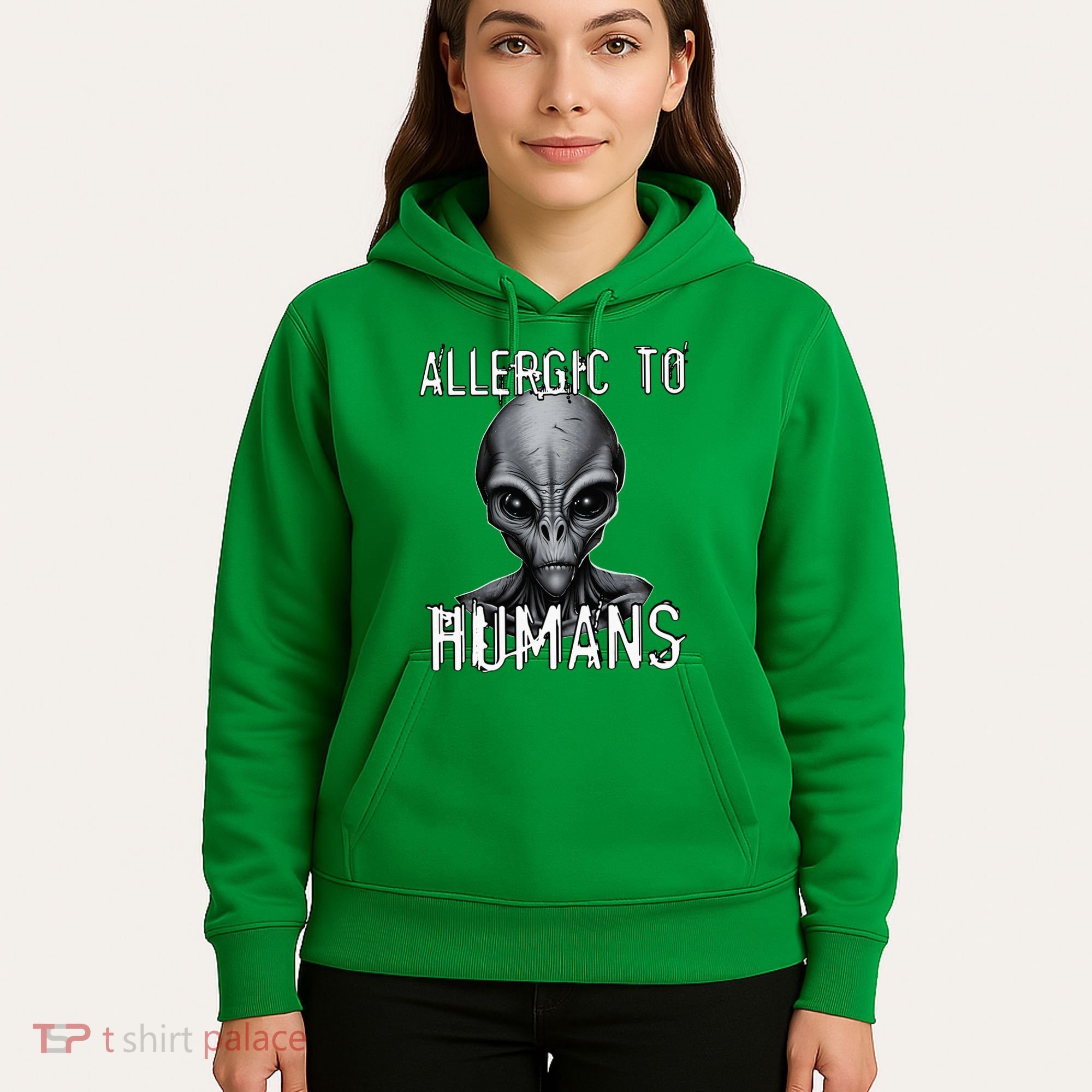 Allergic To Humans Funny Ufo Paranormal Hoodie