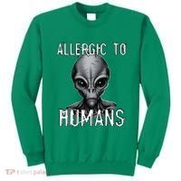 Allergic To Humans Funny Ufo Paranormal Sweatshirt thumb 0