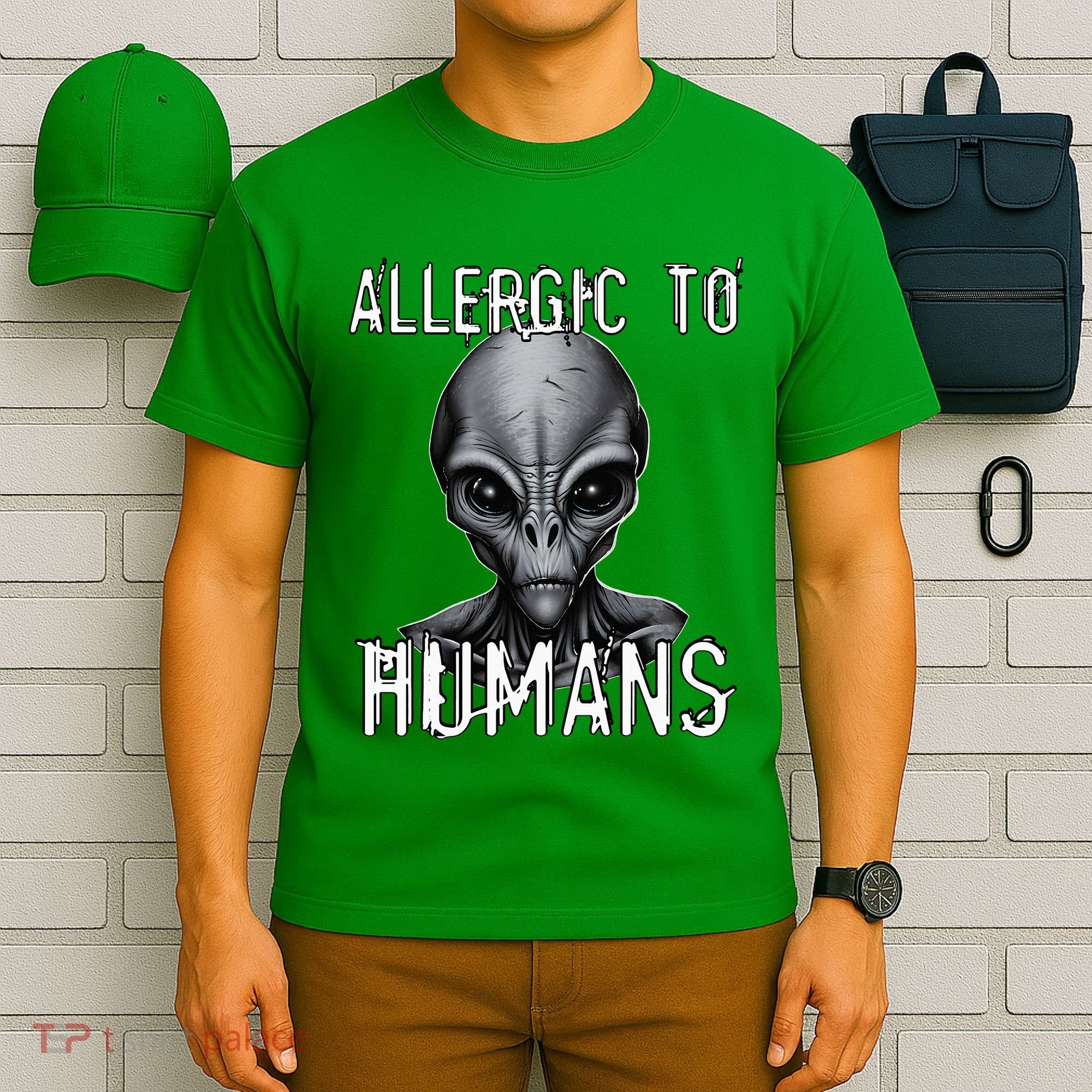 Allergic To Humans Funny Ufo Paranormal T-Shirt