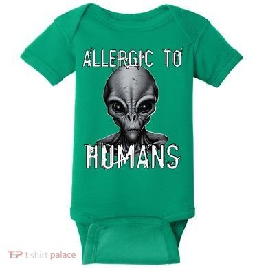 Allergic To Humans Funny Ufo Paranormal Baby Bodysuit