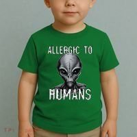 Allergic To Humans Funny Ufo Paranormal Toddler T-Shirt thumb 2