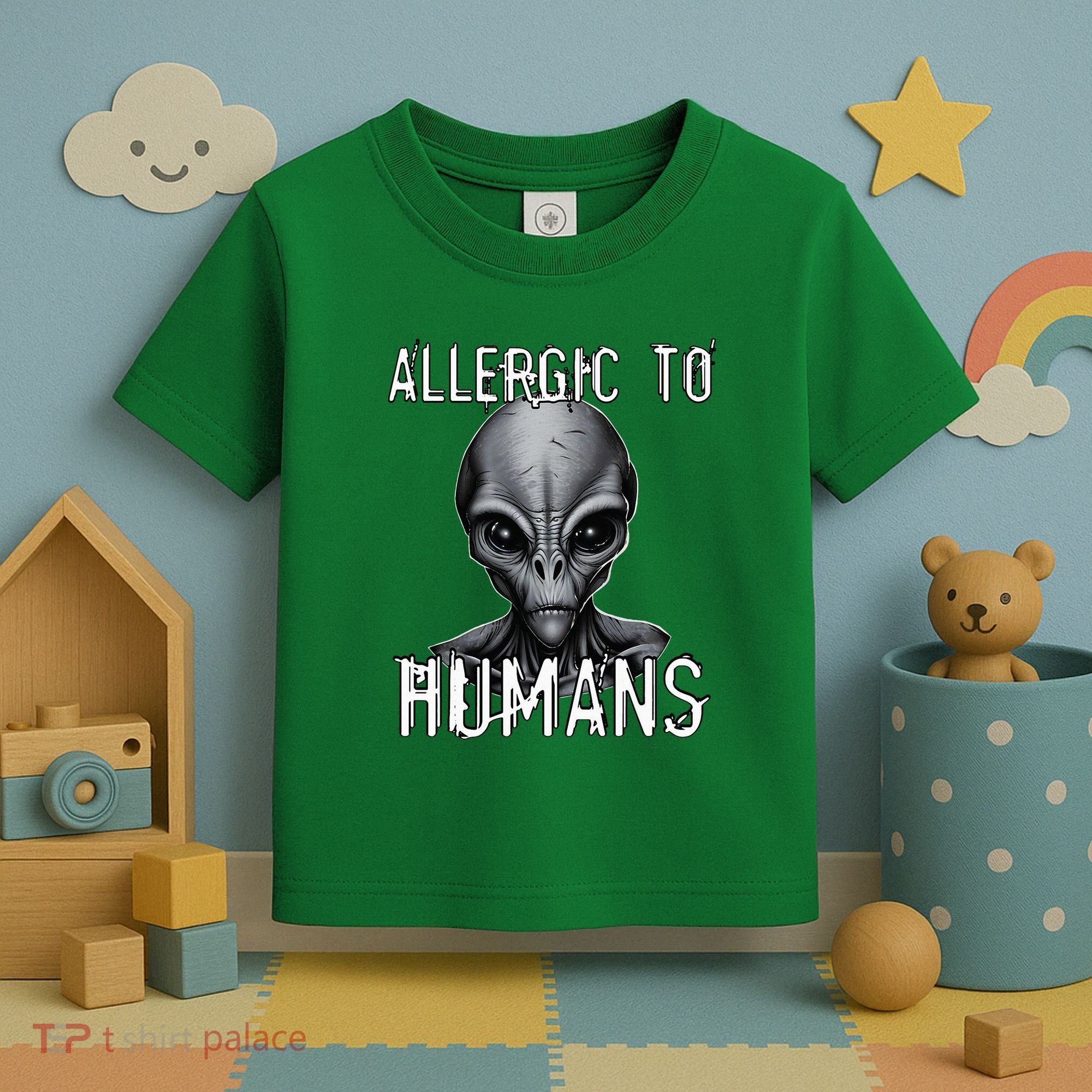 Allergic To Humans Funny Ufo Paranormal Toddler T-Shirt