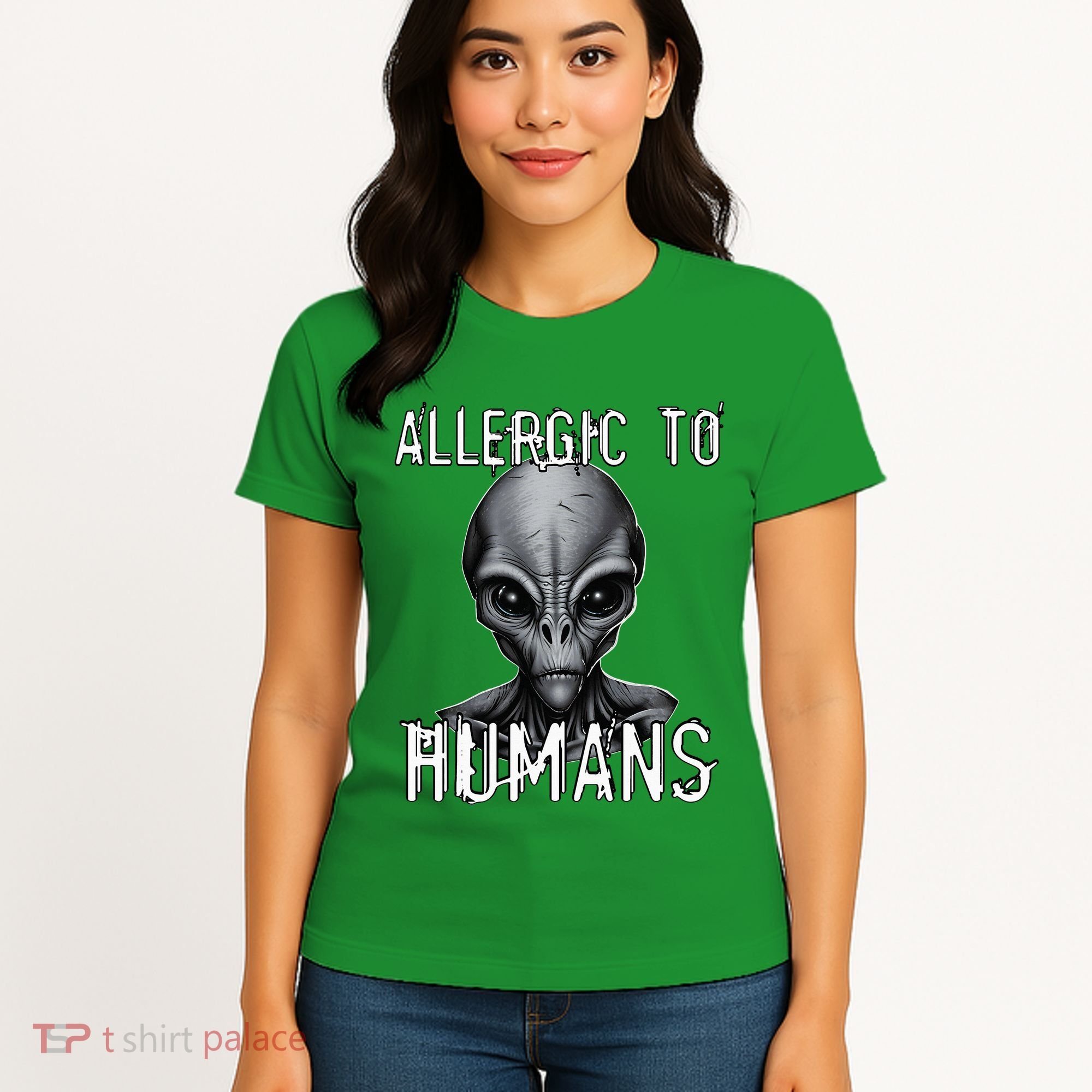 Allergic To Humans Funny Ufo Paranormal Women's T-Shirt