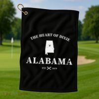 Alabama The Heart Of Dixie Golf Towel thumb 1