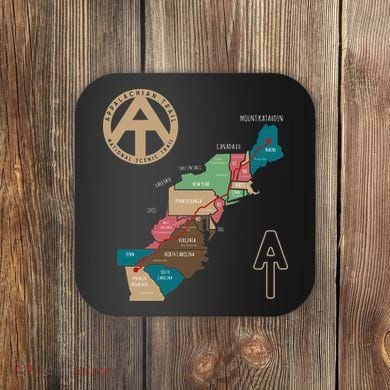 Appalachian Trail Hiking Map Coaster