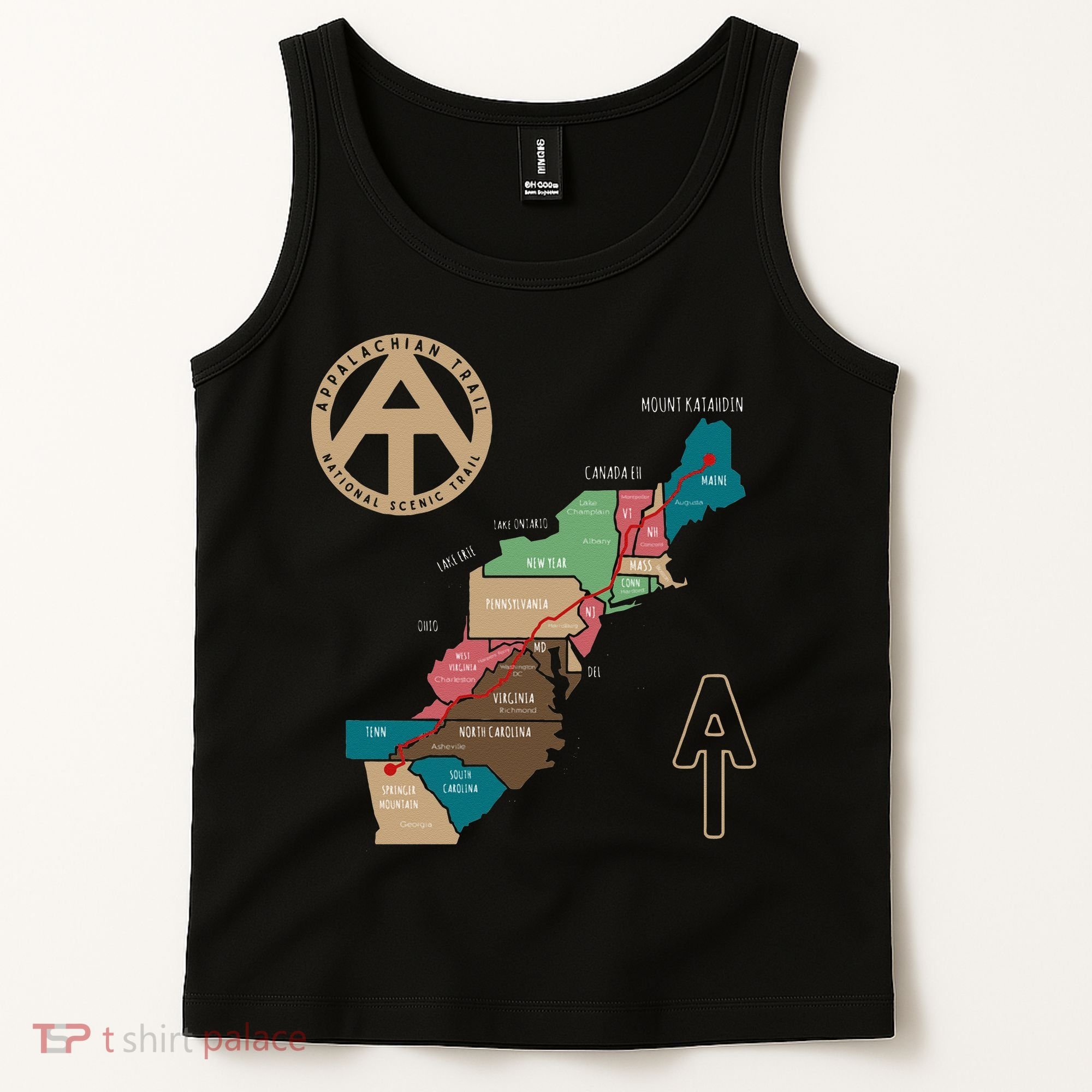 Appalachian Trail Hiking Map Tank Top