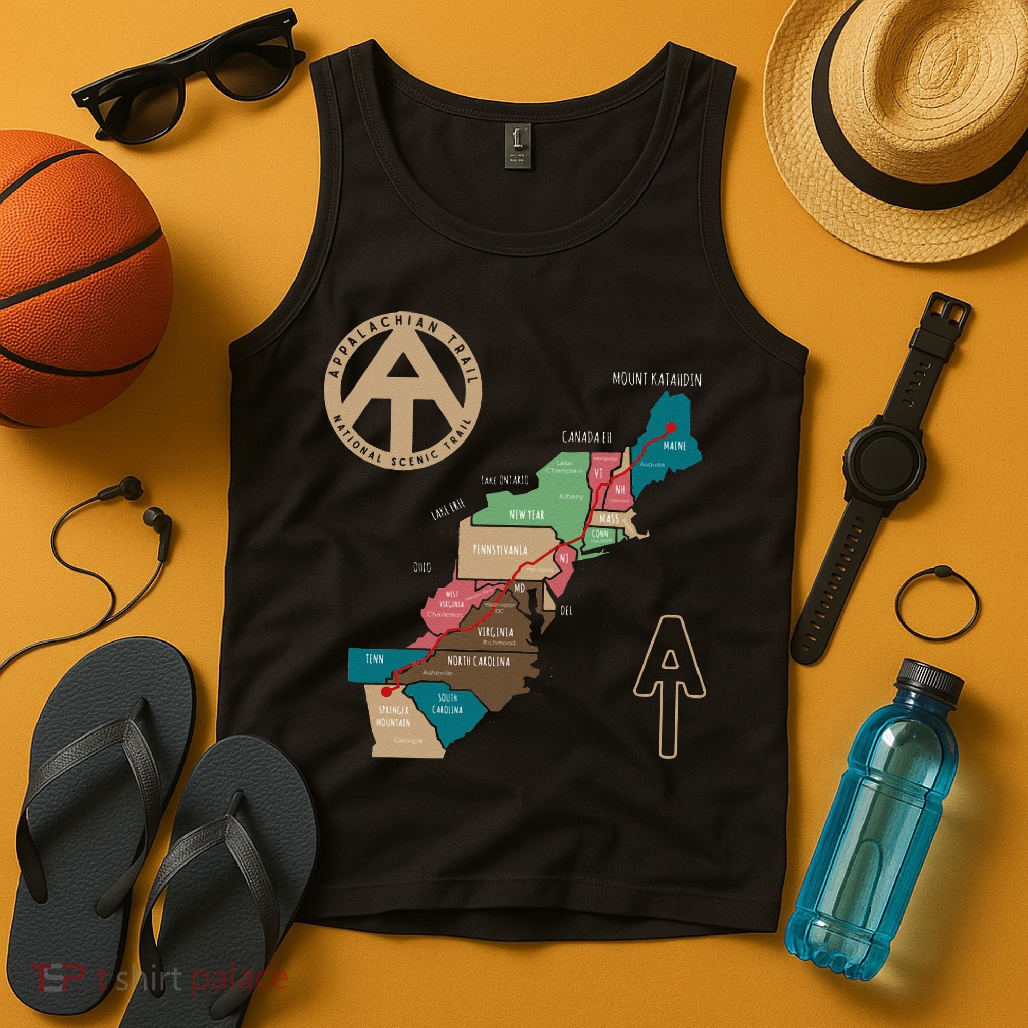 Appalachian Trail Hiking Map Tank Top