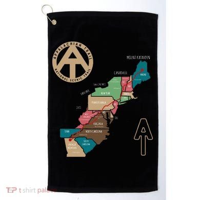 Appalachian Trail Hiking Map Golf Towel
