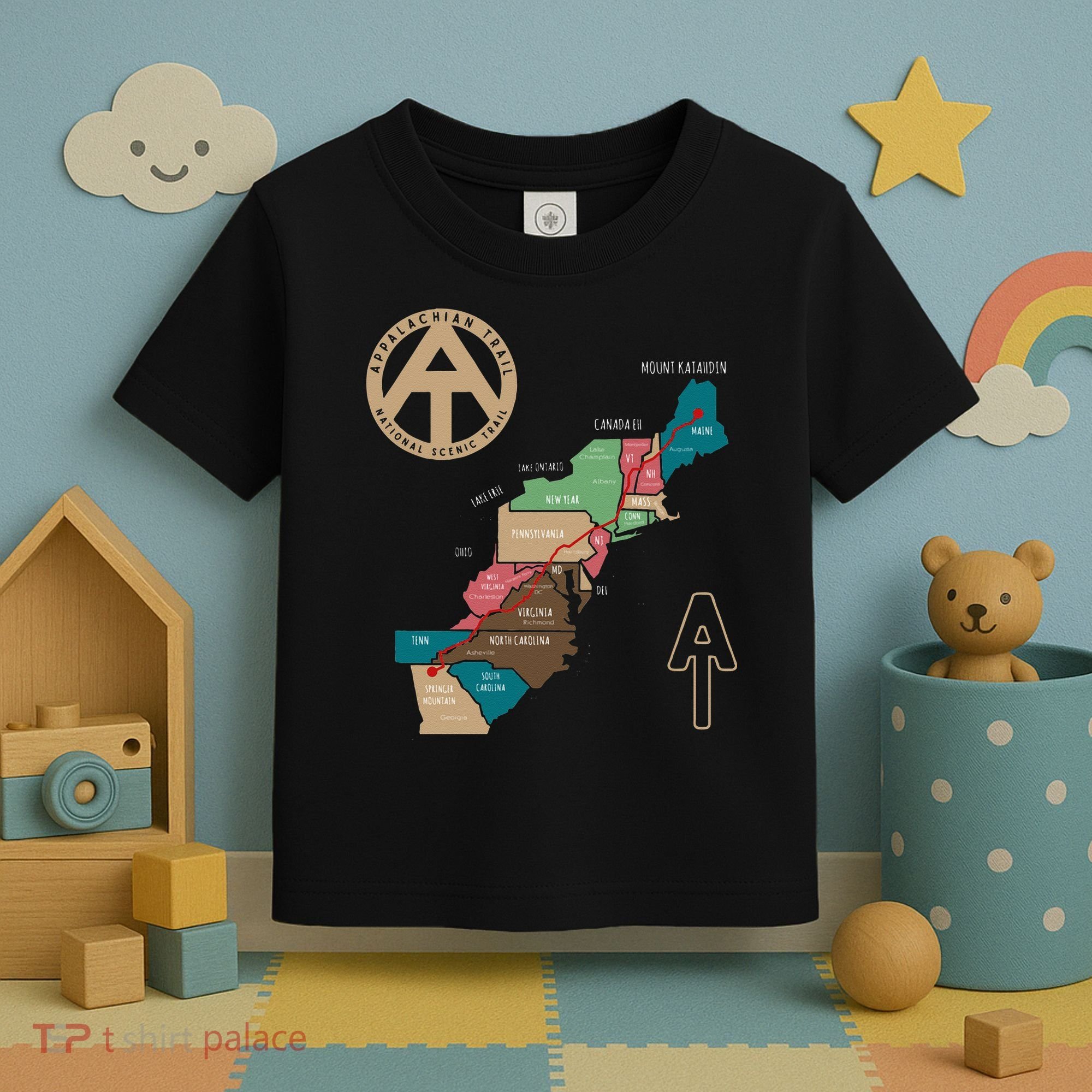 Appalachian Trail Hiking Map Toddler T-Shirt