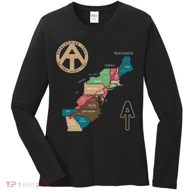 Appalachian Trail Hiking Map Women's Long Sleeve Shirt