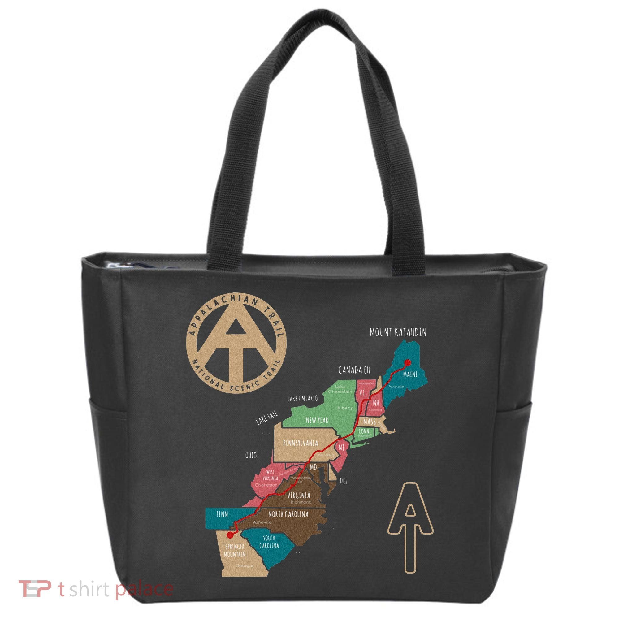 Appalachian Trail Hiking Map Tote Bag