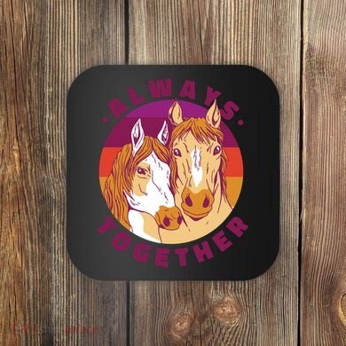 Always Together Horses Sunset Coaster