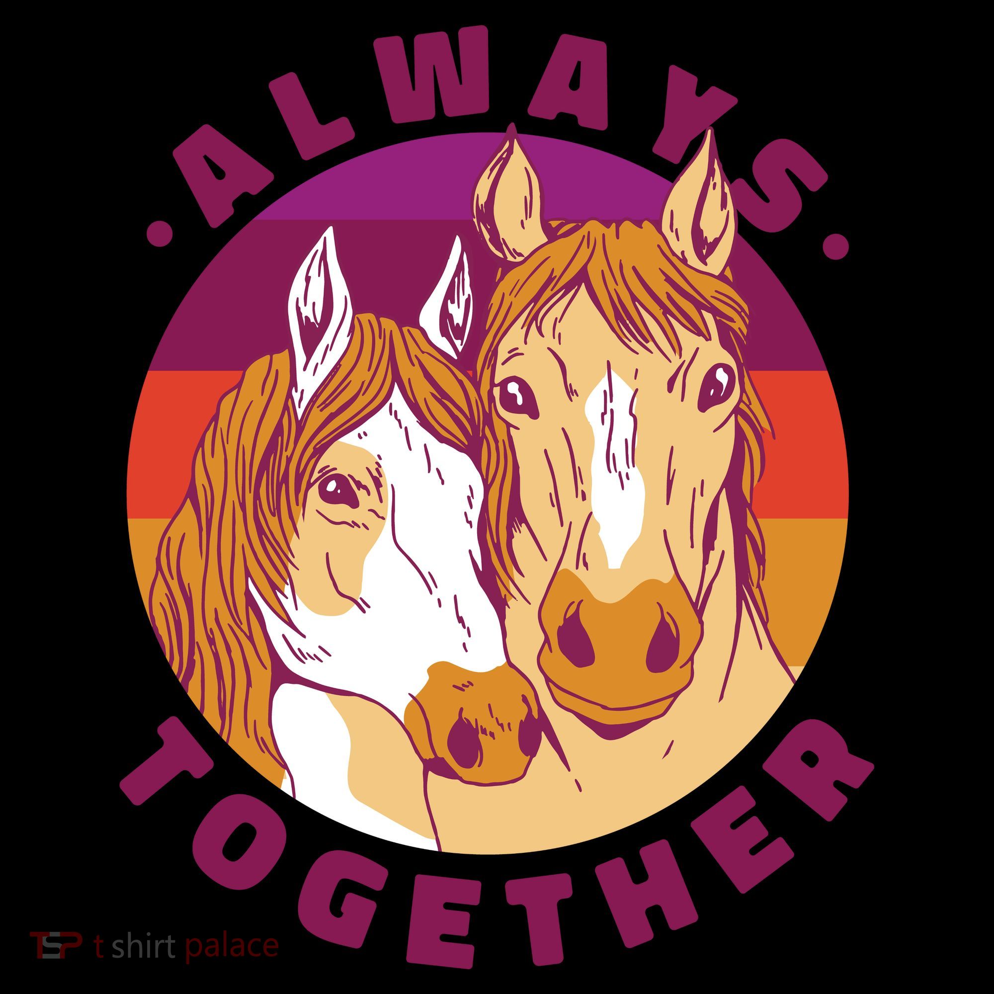 Always Together Horses Sunset Coaster