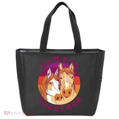 Always Together Horses Sunset Tote Bag