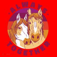 Always Together Horses Sunset Santa Hat thumb 1