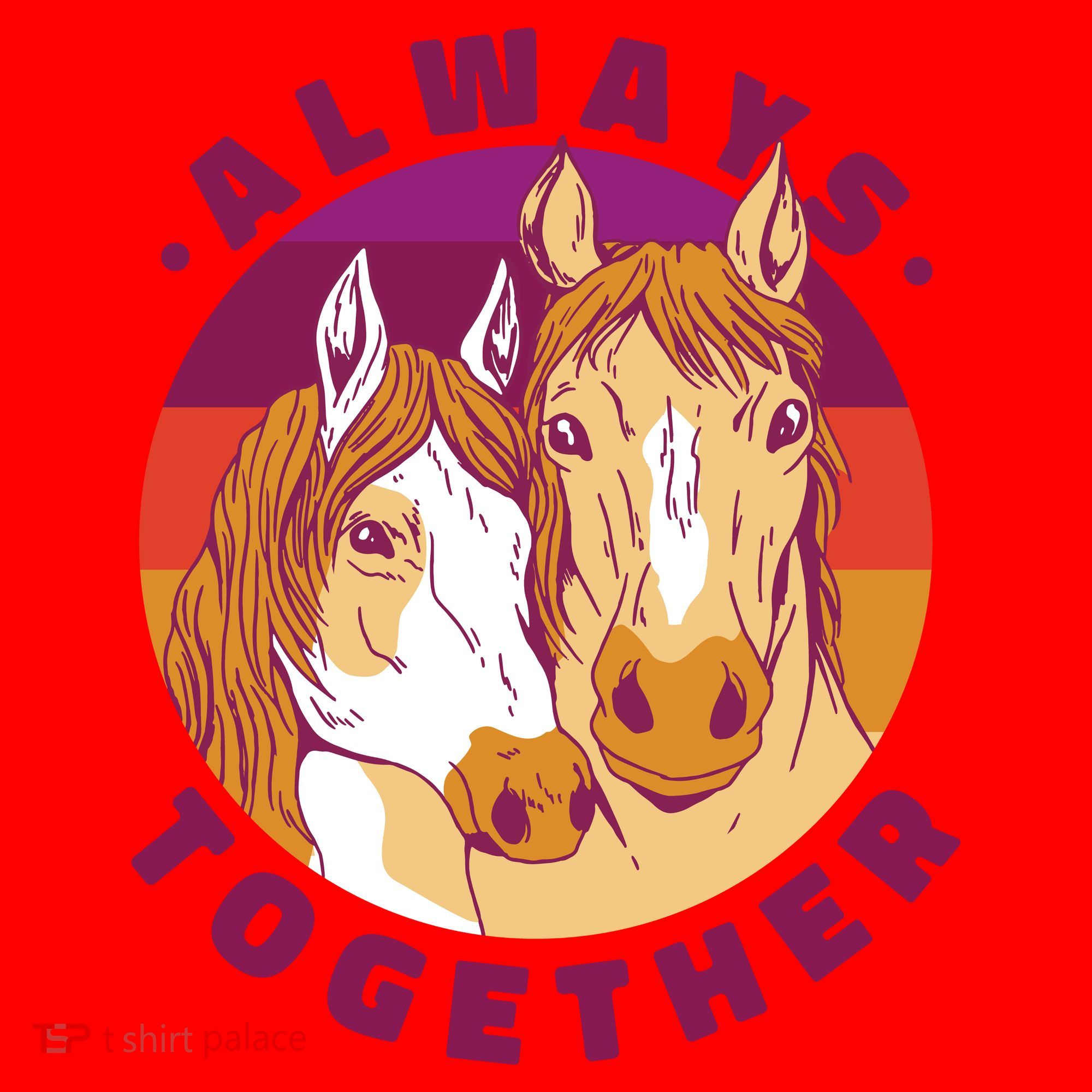 Always Together Horses Sunset Santa Hat