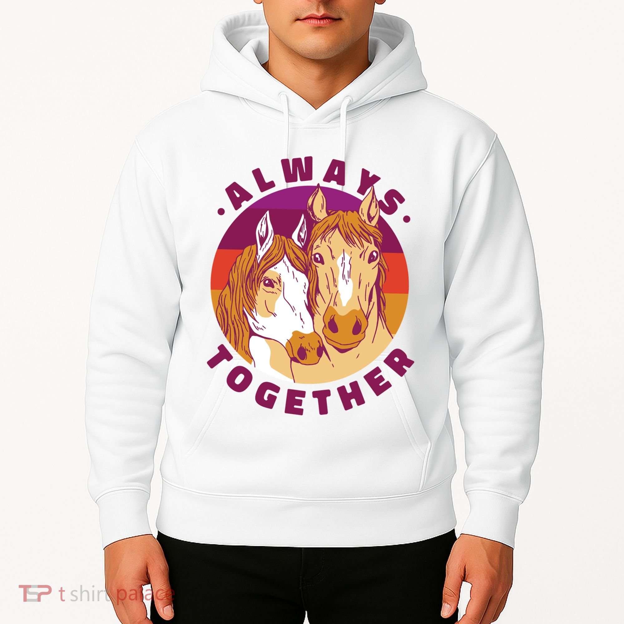 Always Together Horses Sunset Hoodie