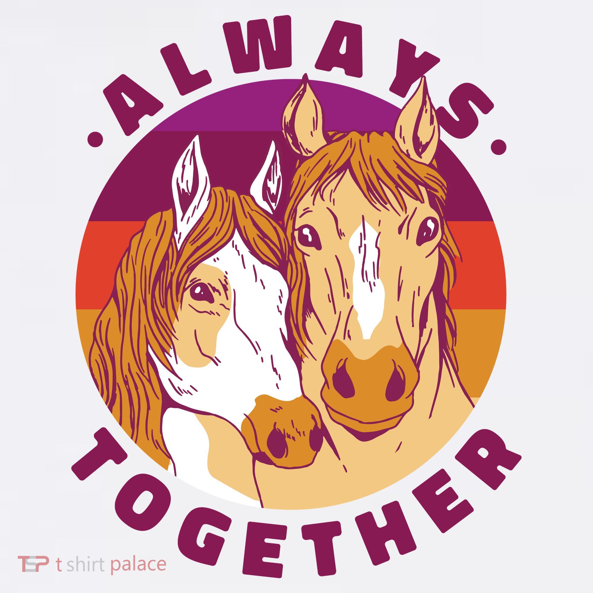 Always Together Horses Sunset Hoodie