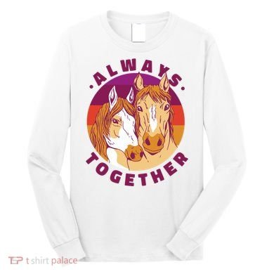 Always Together Horses Sunset Long Sleeve Shirt