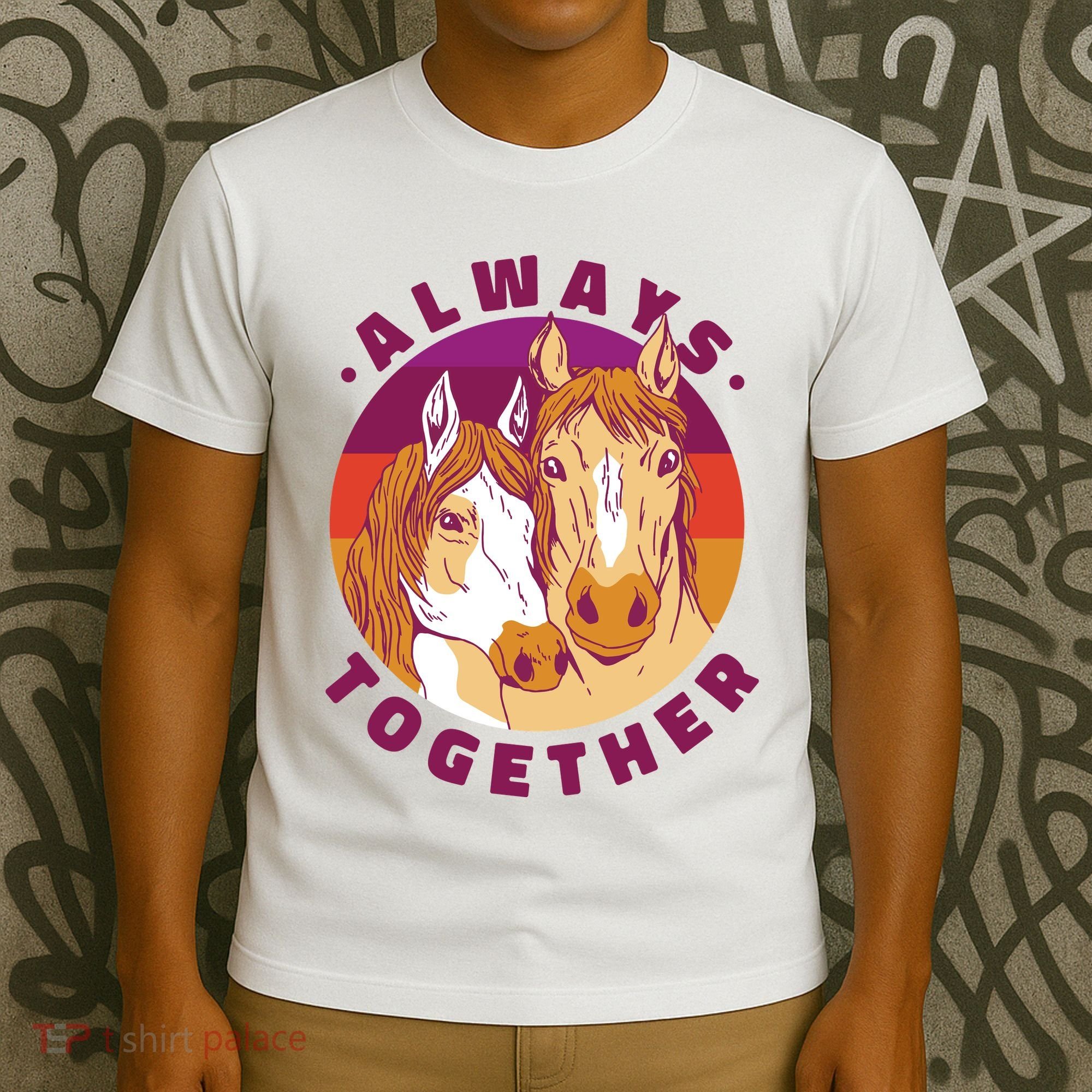 Always Together Horses Sunset T-Shirt