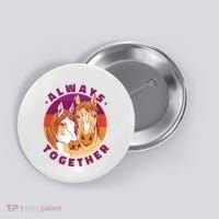 Always Together Horses Sunset Button thumb 0