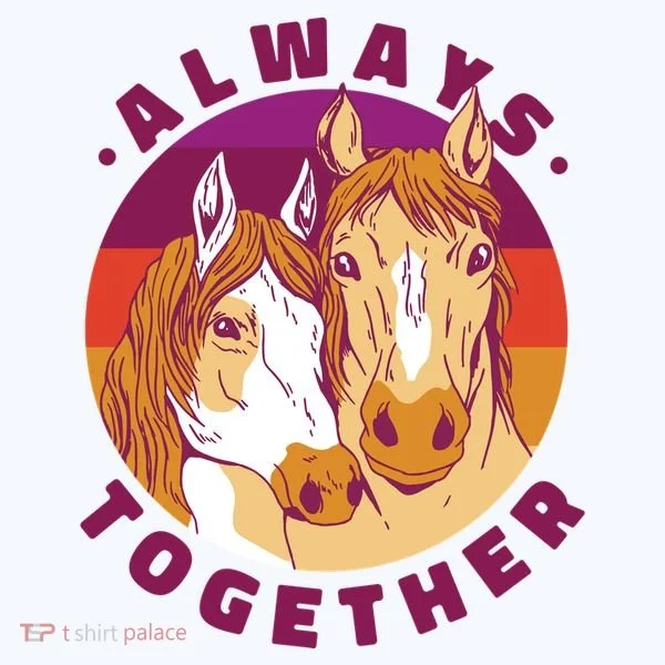 Always Together Horses Sunset Bucket Hat
