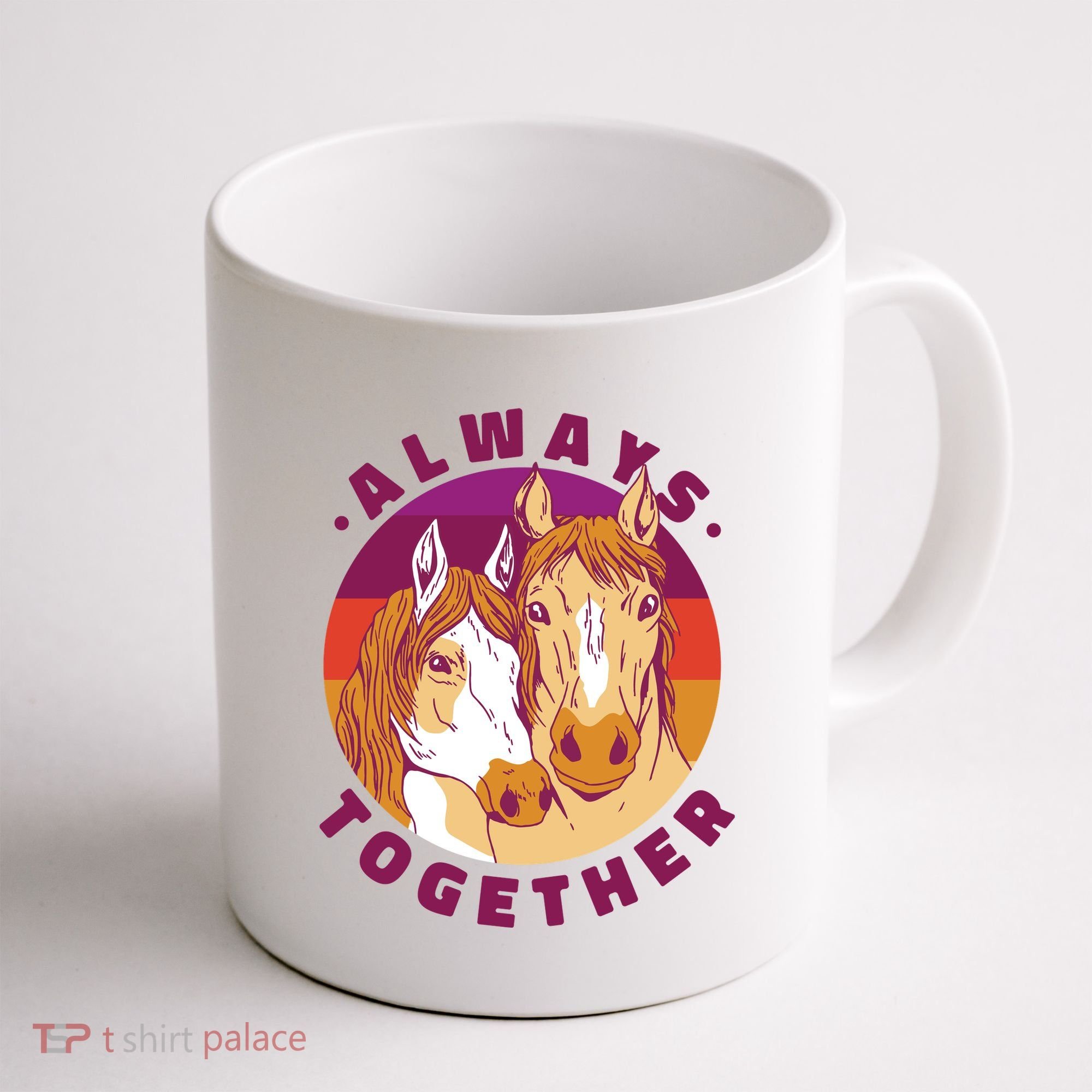 Always Together Horses Sunset Coffee Mug