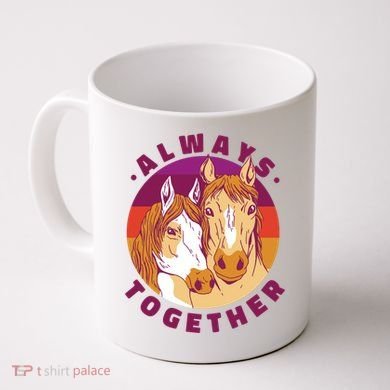 Always Together Horses Sunset Coffee Mug
