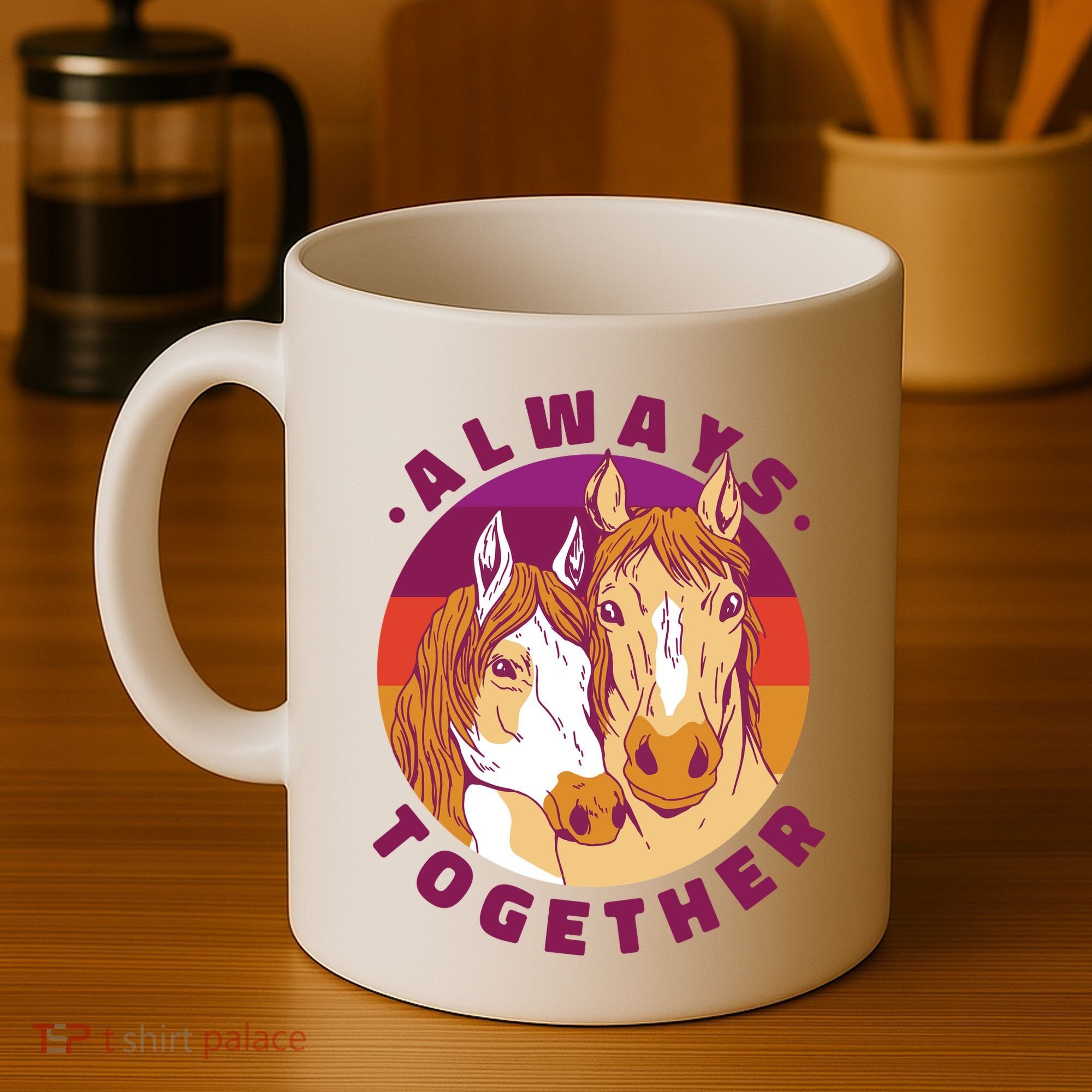 Always Together Horses Sunset Coffee Mug