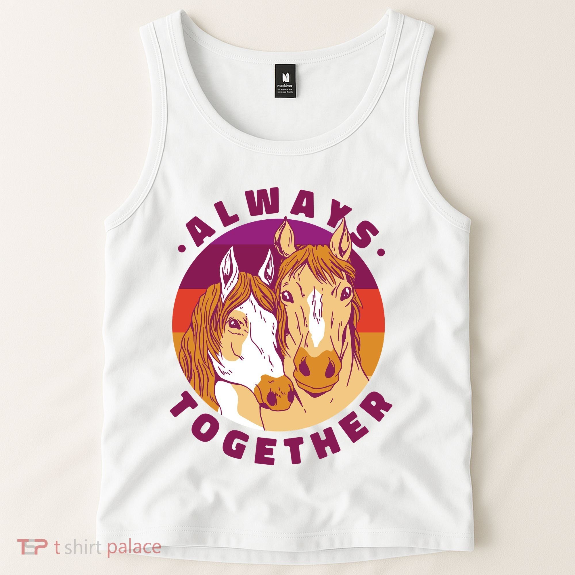 Always Together Horses Sunset Tank Top