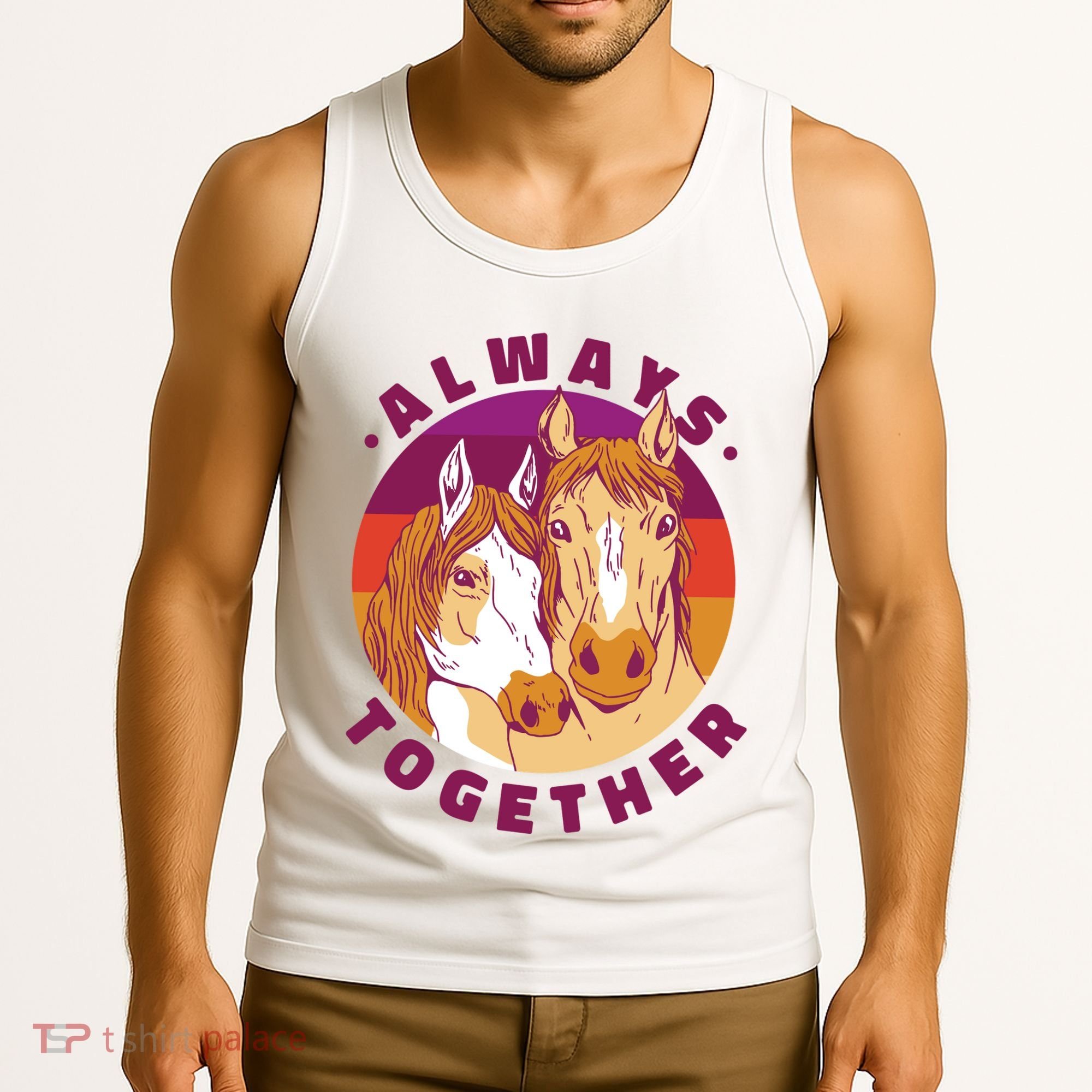 Always Together Horses Sunset Tank Top