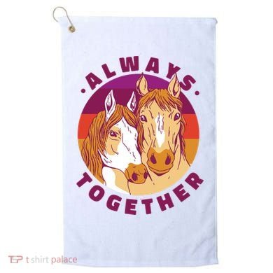 Always Together Horses Sunset Golf Towel
