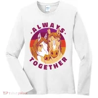 Always Together Horses Sunset Women's Long Sleeve Shirt thumb 0