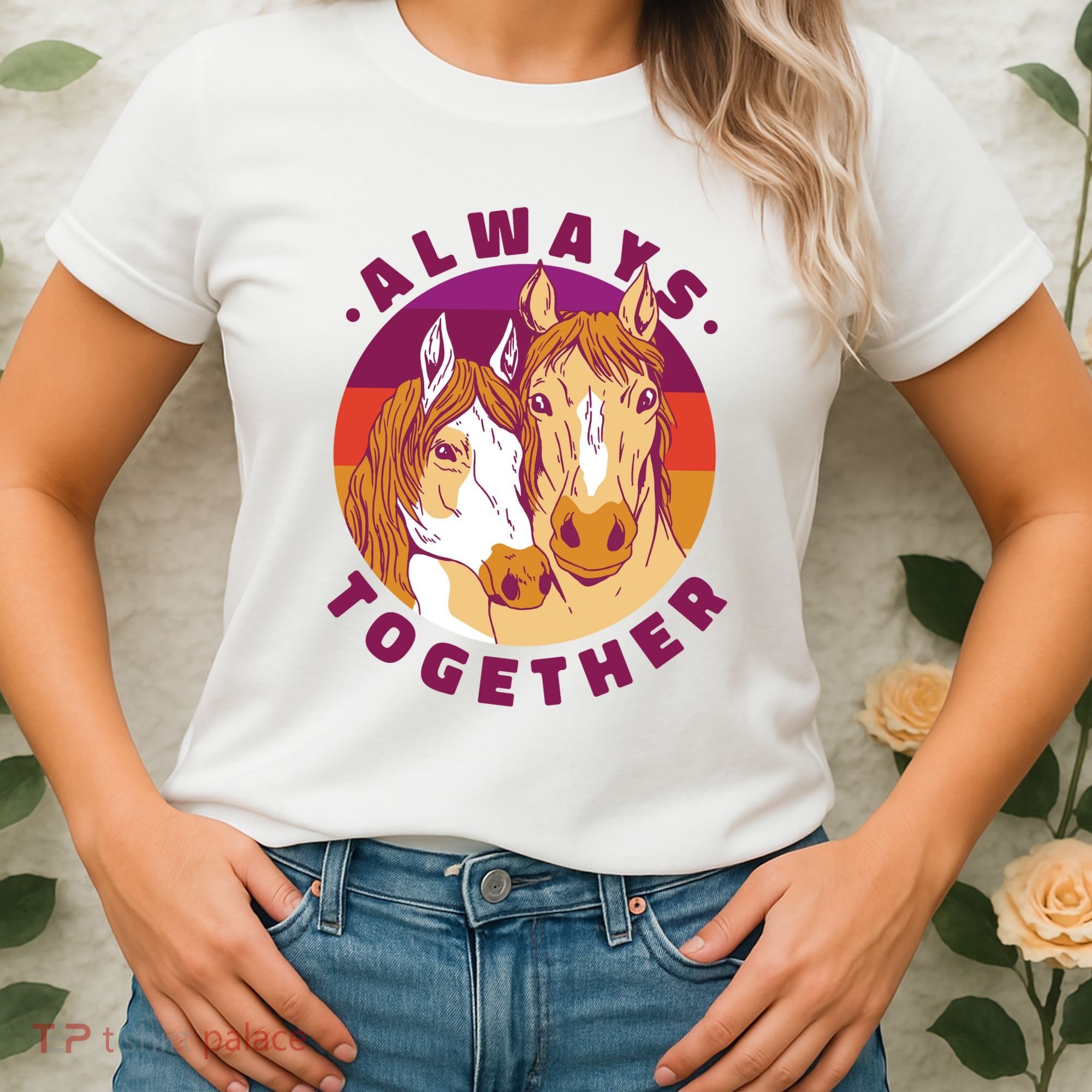 Always Together Horses Sunset Women's T-Shirt